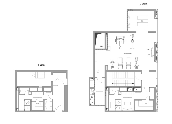 Гранд лобби и общественные пространства квартала Republic. Фитнес Гранд лобби и общественные пространства квартала Republic. Фитнес