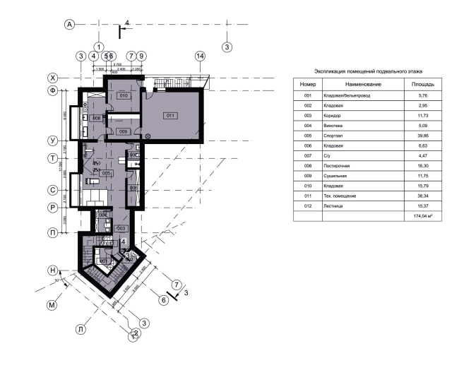 VILLA GRACE. План подвала VILLA GRACE. План подвала