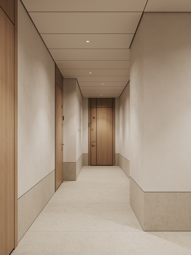 Лобби ЖК Rakurs. Дизайн типового этажа Лобби ЖК Rakurs. Дизайн типового этажа