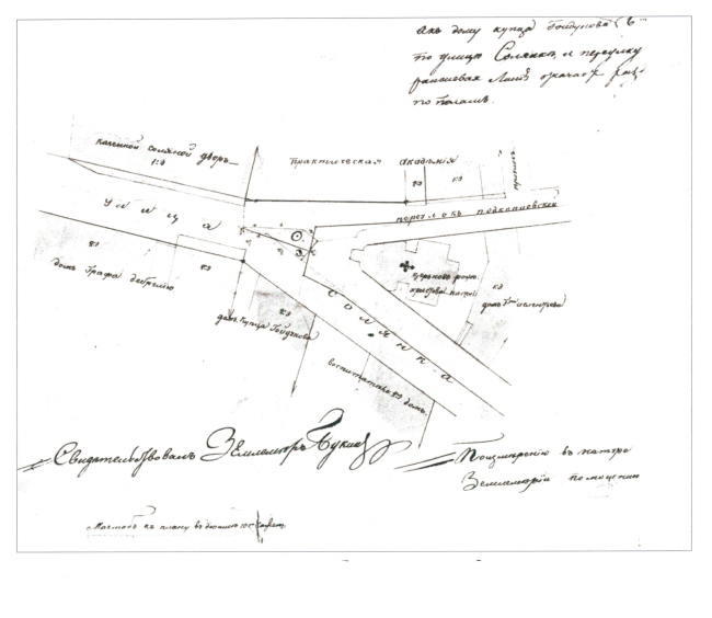 Церковь Рождества Богородицы на Кулишках. План земельного участка, 1826 г. Церковь Рождества Богородицы на Кулишках. План земельного участка, 1826 г.