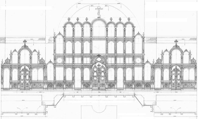 Церковь Рождества Богородицы на Кулишках. Общий вид иконостаса, проект 2015 г. Церковь Рождества Богородицы на Кулишках. Общий вид иконостаса, проект 2015 г.
