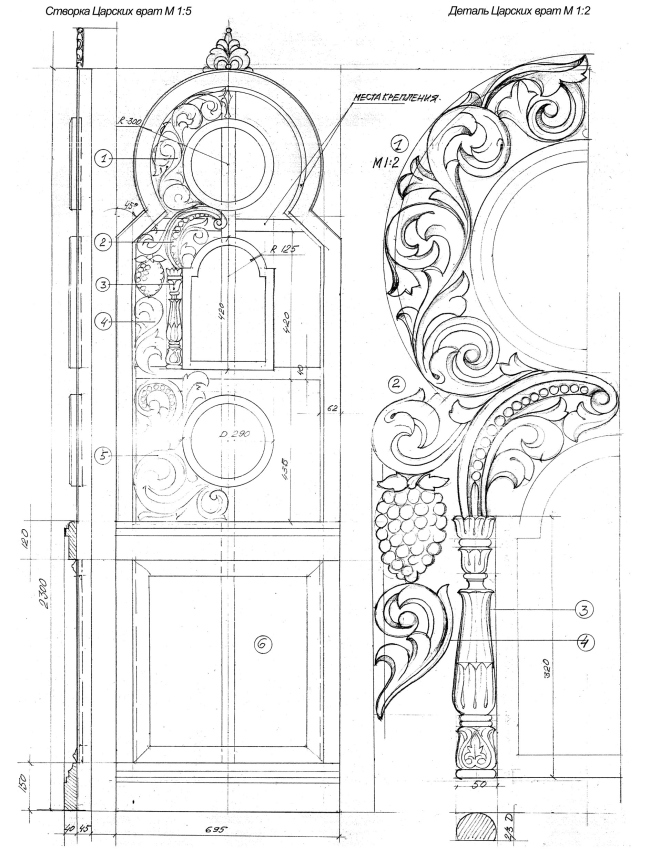 Церковь Рождества Богородицы на Кулишках. Деталь царских врат, проект 2015 г. Церковь Рождества Богородицы на Кулишках. Деталь царских врат, проект 2015 г.