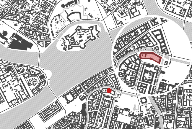 The project of restoring the Horse Guards Department building. Location plan