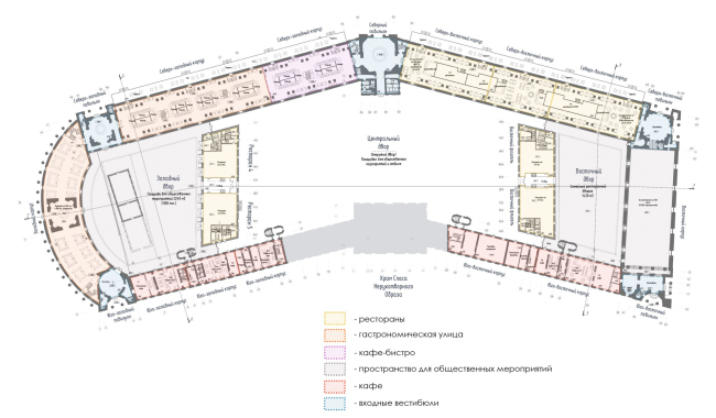 The project of restoring the Horse Guards Department building. Plan of the 1st floor