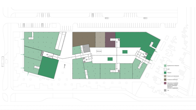 The office building in Yekaterinburg. Plan of the 1st floor