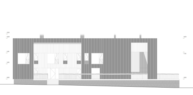 Загородный жилой дом на Камчатке. Западный фасад Загородный жилой дом на Камчатке. Западный фасад