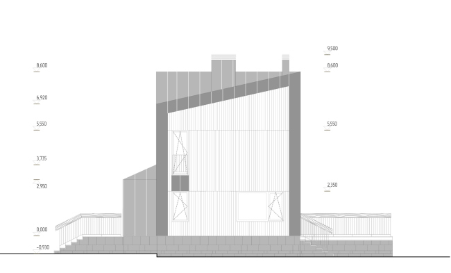 Загородный жилой дом на Камчатке. Северный фасад Загородный жилой дом на Камчатке. Северный фасад