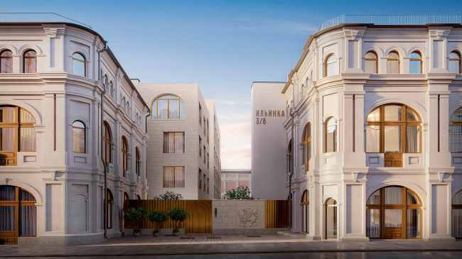Гостиничный комплекс Ильинка 3/8. Вид с Богоявленского переулка Гостиничный комплекс Ильинка 3/8. Вид с Богоявленского переулка