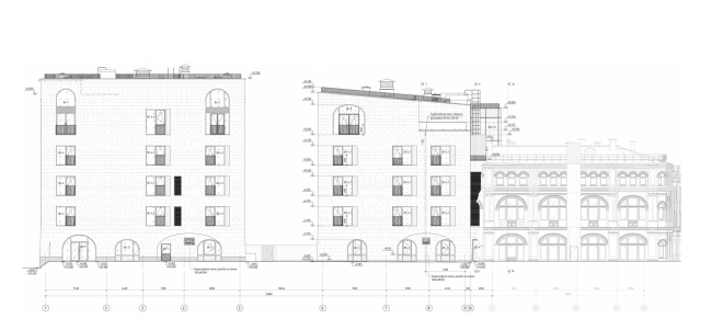 Гостиничный комплекс Ильинка 3/8. Фасад с внутреннего двора Гостиничный комплекс Ильинка 3/8. Фасад с внутреннего двора