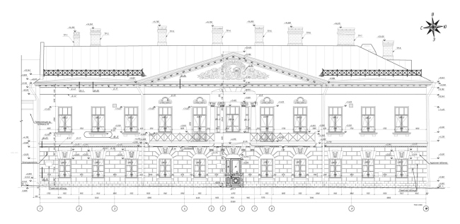 Дом Долговых. Проектное решение главного фасада Дом Долговых. Проектное решение главного фасада