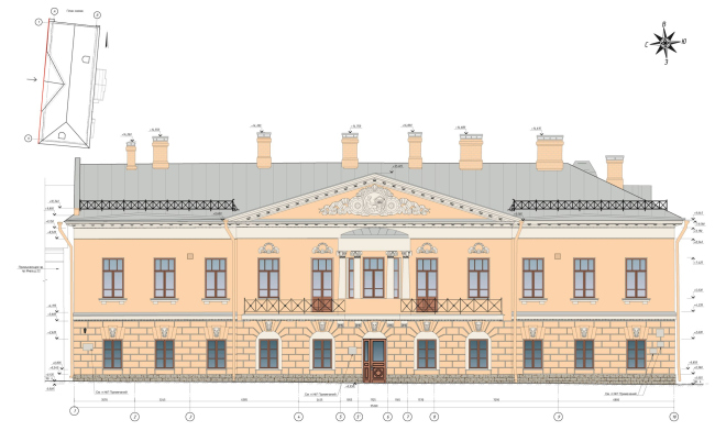 Дом Долговых. Колористическое решение главного фасада Дом Долговых. Колористическое решение главного фасада