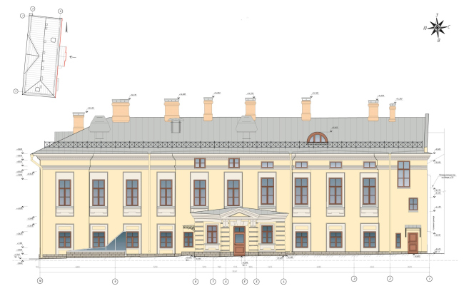 Дом Долговых. Колористическое решение дворового фасада Дом Долговых. Колористическое решение дворового фасада