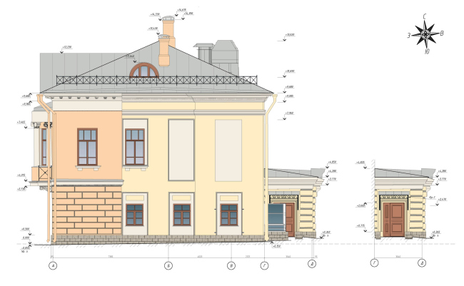Дом Долговых. Колористическое решение бокового фасада Дом Долговых. Колористическое решение бокового фасада