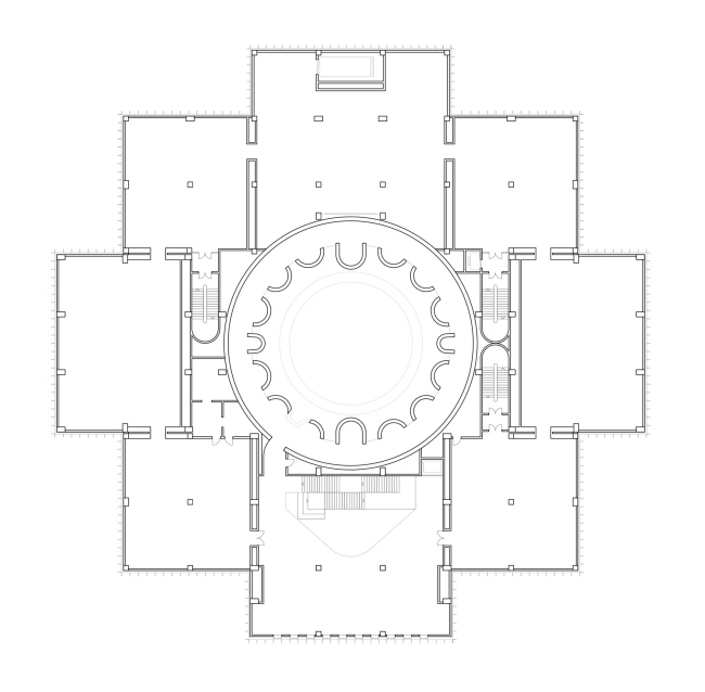 Музей Чеченской Республики. Выставочные залы. План на отметке +7.800 Музей Чеченской Республики. Выставочные залы. План на отметке +7.800