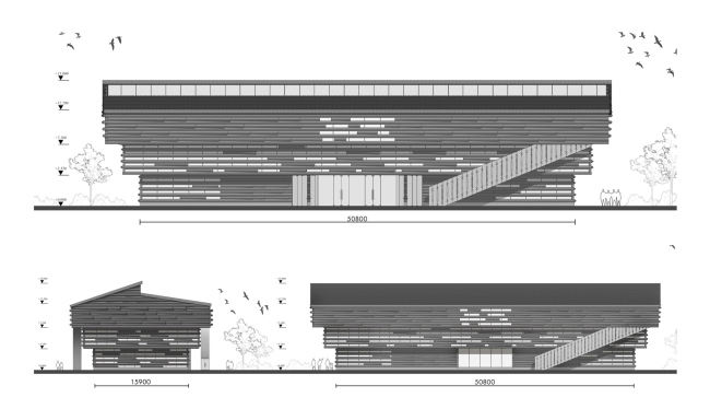Концепция фондохранилища в Старой Ладоге. Фасады Концепция фондохранилища в Старой Ладоге. Фасады