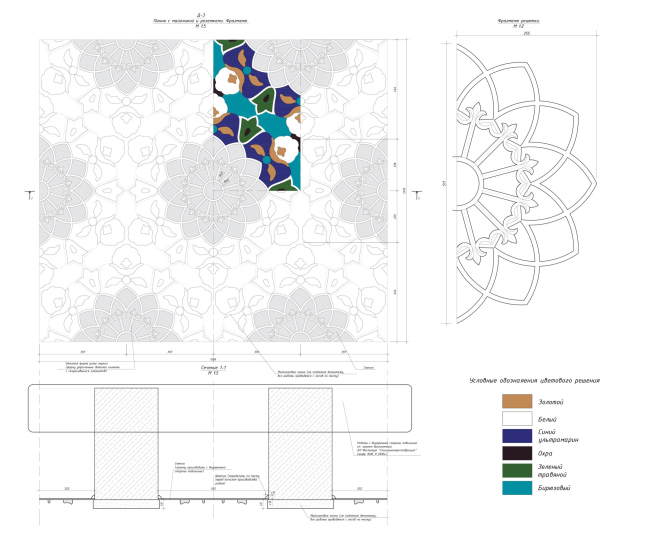 Павильон №66. Реставрация панно с майоликой и розетками.Чертеж Павильон №66. Реставрация панно с майоликой и розетками.Чертеж