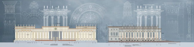 Павильон №66. Главный фасад. Боковой фасад Павильон №66. Главный фасад. Боковой фасад