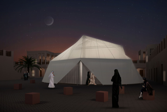 Al-BAYT Theatre. Ночной вид Al-BAYT Theatre. Ночной вид