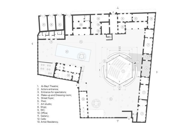 Al-BAYT Theatre. План 1 этажа Al-BAYT Theatre. План 1 этажа