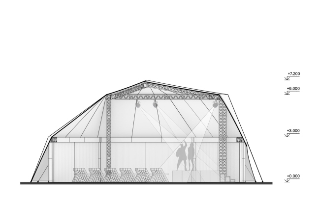 Al-BAYT Theatre. Разрез 2-2 Al-BAYT Theatre. Разрез 2-2