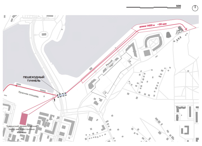 Riverside boulevard in Cheboksary