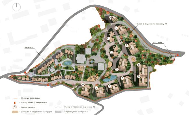 Tsarskaya Trop� housing complex. The master plan