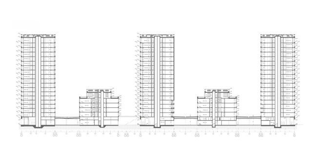 Жилой комплекс “Savin house”. Разрез 1-1 Жилой комплекс “Savin house”. Разрез 1-1