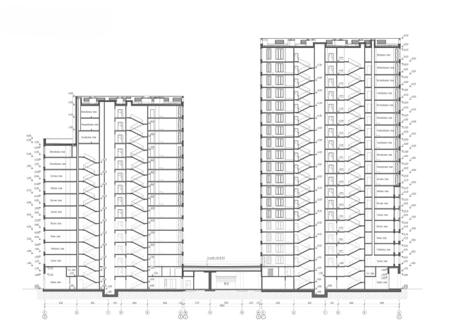 Жилой комплекс “Savin house”. Разрез 2-2 Жилой комплекс “Savin house”. Разрез 2-2