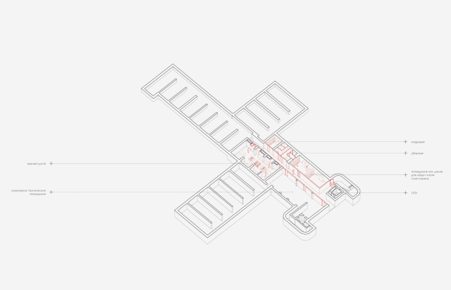 Успенское. 5.0. Аксонометрический разрез киберкуб подземный этаж Успенское. 5.0. Аксонометрический разрез киберкуб подземный этаж