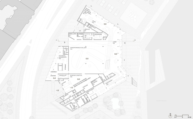 Новый музей архитектуры и дизайна в Хельсинки. План 1 этажа Новый музей архитектуры и дизайна в Хельсинки. План 1 этажа