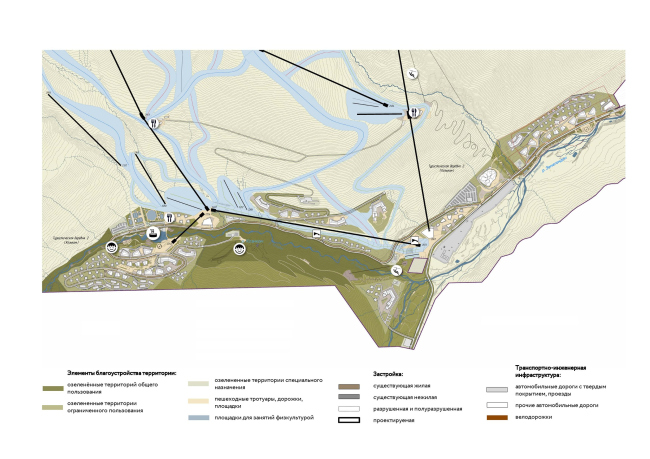 Mamison all-season tourist and recreational complex. Sketch of development for Tourist Village # 2 (fragment) 