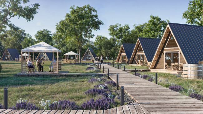 Strategic master plan for the Sarpinsky-Golodny island system. Glampings