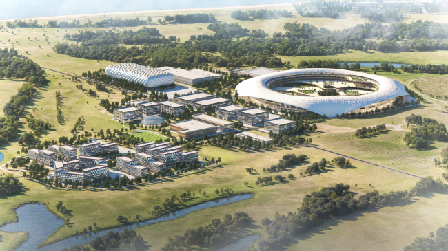 Strategic master plan for the Sarpinsky-Golodny island system. IT, sports, and education clusters, a birds-eye view
