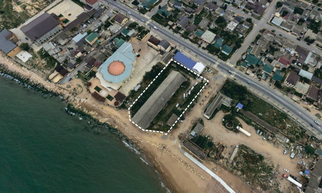 Apartment hotel in Derbent. Aerial photography of the territory