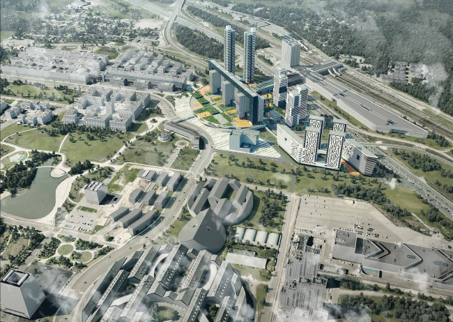 Окно в Сколково, концепция застройки, проект, 2021 Окно в Сколково, концепция застройки, проект, 2021