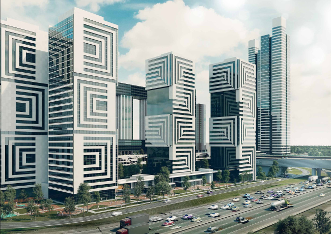 Окно в Сколково, концепция застройки, проект, 2021 Окно в Сколково, концепция застройки, проект, 2021