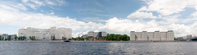 AQUATORI housing complex. View from House 18 on Aptekarskaya Embankment