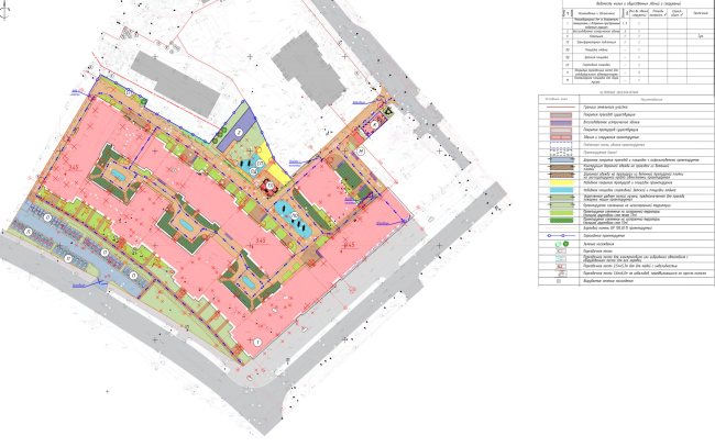 AQUATORI housing complex.Diagram of the proposed location of the building on the site