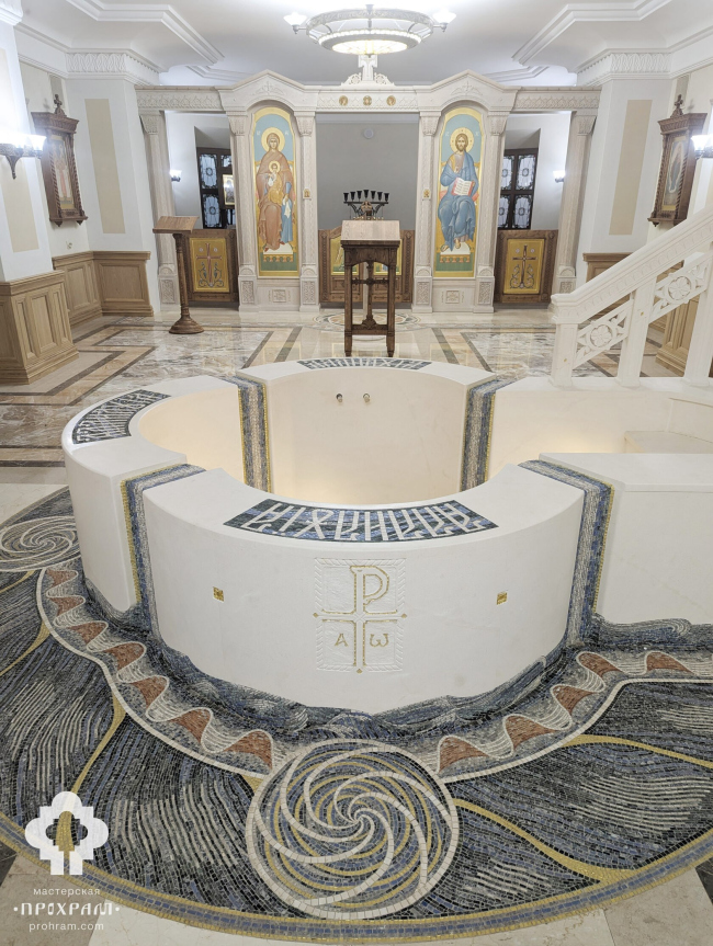 The lower church in honor of the icon of the Mother of God August Victory of the church in honor of St. Alexander Nevsky in Alapaevsk, interior. PROKHRAM