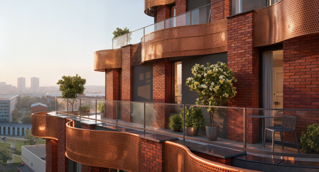 Residential complex Waiver in Yekaterinburg. Terraces, sunset
