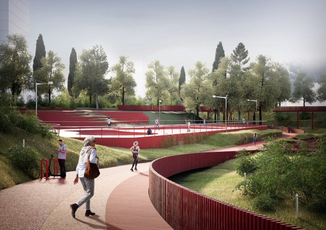 The riverbank improvement