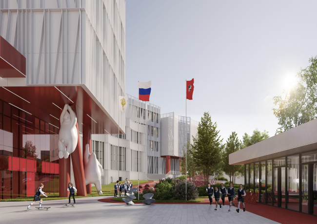 The entrance from the side of the Big Pereyaslavskaya Street. The school facility for 1100 students