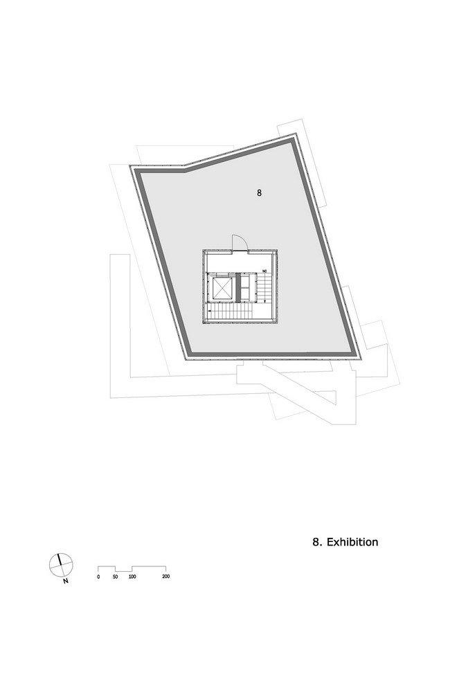 Центр Кнута Гамсуна. План 6-го уровня © Steven Holl Architects