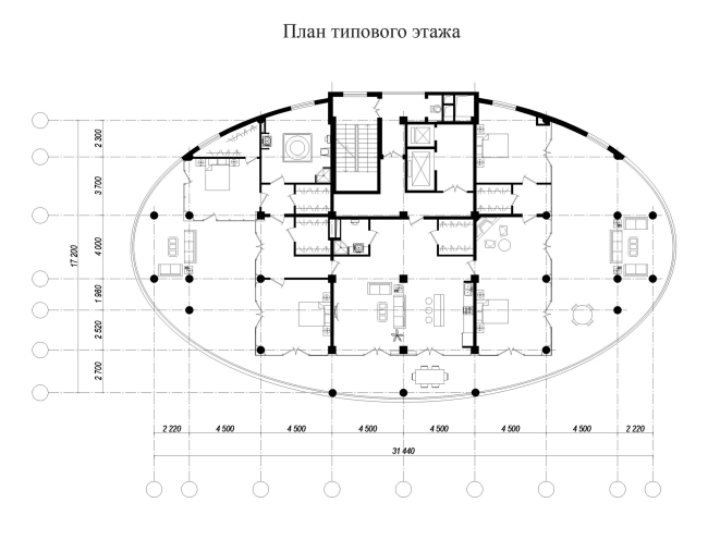 Многоэтажный жилой дом «Белый дом» © «Архитектурные мастерские – Классика»