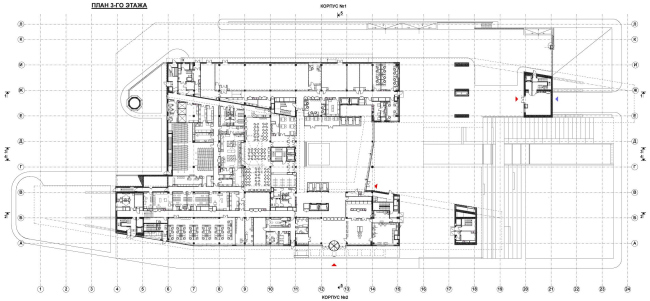 План на уровне 1 этажа. Офисный комплекс «Аэрофлот – российские авиалинии», 2004–2010