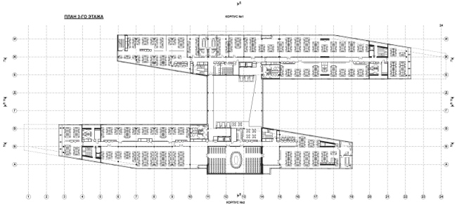 План на уровне 3 этажа. Офисный комплекс «Аэрофлот – российские авиалинии», 2004–2010