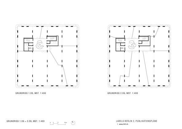 Центр моды Labels Berlin 2. План 2 и 3 этажа © HHF Architects