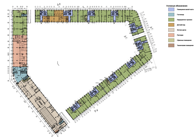 Residential complex �YE′S�. Plan of the ground floor � Eugene Gerasimov and Partners