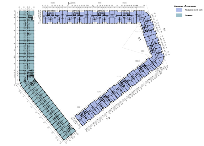 Residential complex YE′S. Plan of the typical floor  Eugene Gerasimov and Partners