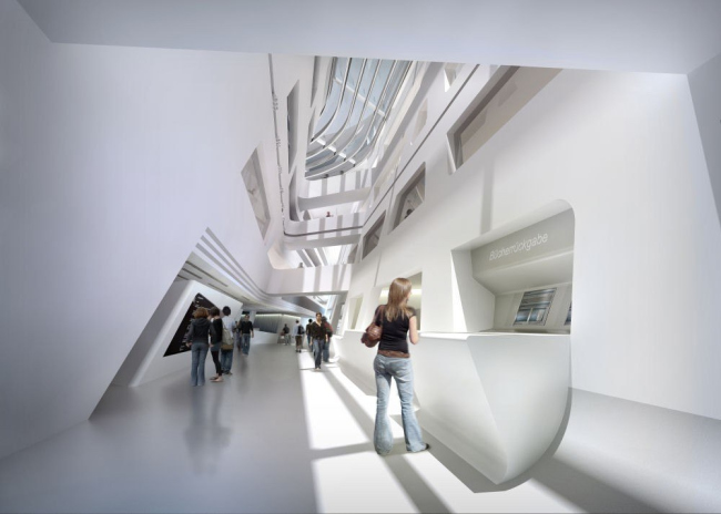 Кампус Венского экономического университета. Заха Хадид. Библиотека и центр знаний (LLC) © Zaha Hadid Architects
